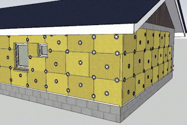 3D-model: Utvendig isolering 3D-model: Utvendig isolering